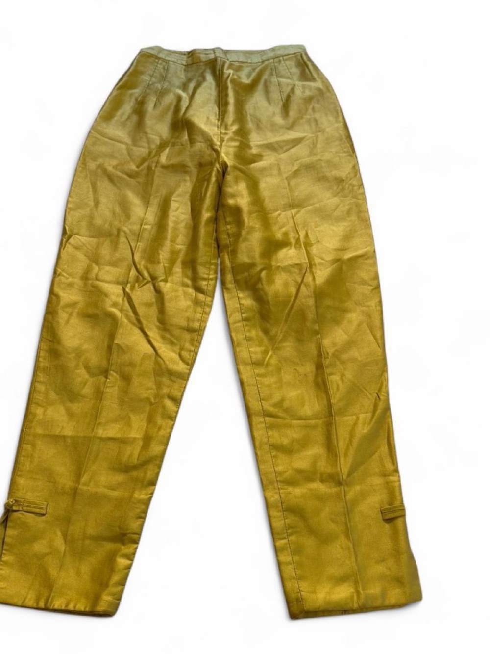 Handmade Vintage 1950’s-60’s High-Rise Cropped Cigarette Pants in gold